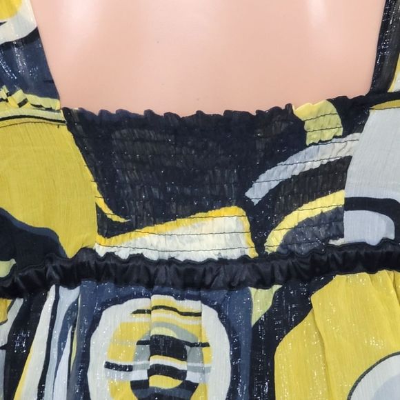 XOXO Black and Yellow Babydoll Top, Sz. Med. - Picture 6 of 9